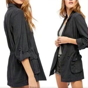 Free People Linen-Blend Charly Blazer